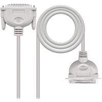 NANOCABLE 10.13.0102 - Cable Paralelo de Impresora- DB25-M-CN36-M- Macho-Macho- Beige- 1.8mts